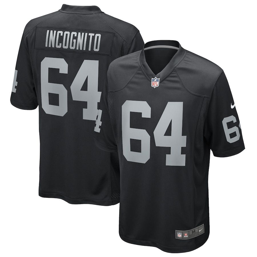 Men Oakland Raiders #64 Richie Incognito Nike Black Game NFL Jersey